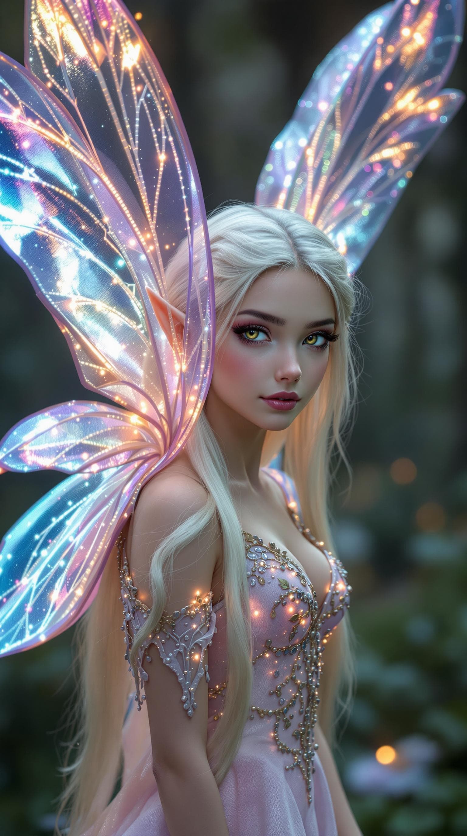 AI generated: a professional photo of a exceptionally of the most beautiful girl in the world, child) short eared ...