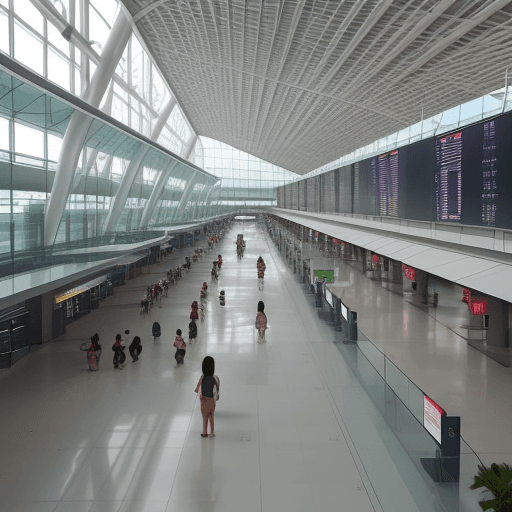 AI generated: a photo of realistic singapure airport with people travelling
