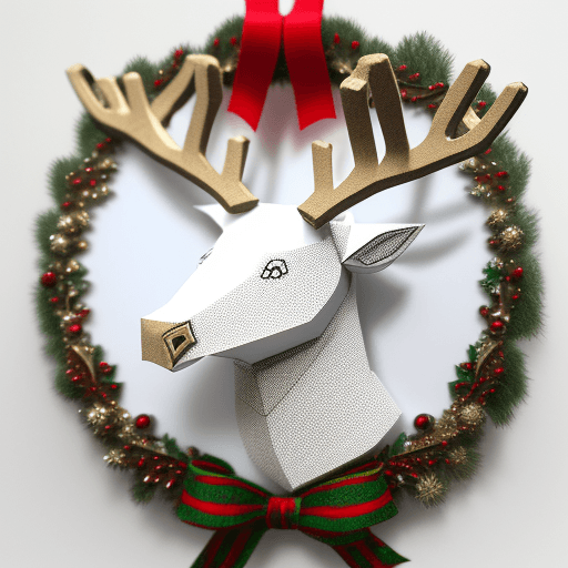 AI generated: 3D paper, christmas reindeer, realistic, vintage, 3d , highly detailed, 32k, hd, retro, on white bac...