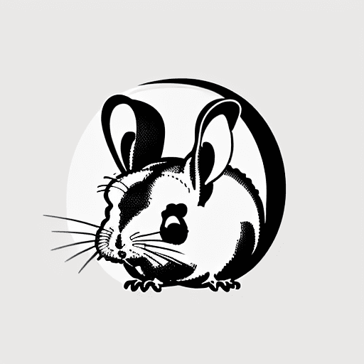 AI generated: chinchilla head vector logo, simple, black and white, Adobe Illustrator