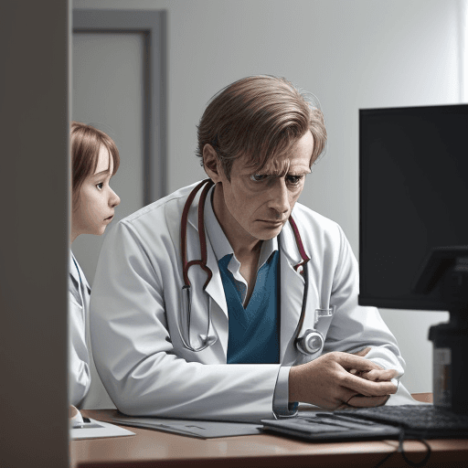 AI generated: I would like to create an image of a doctor who works long hours, but does not have time to take car...