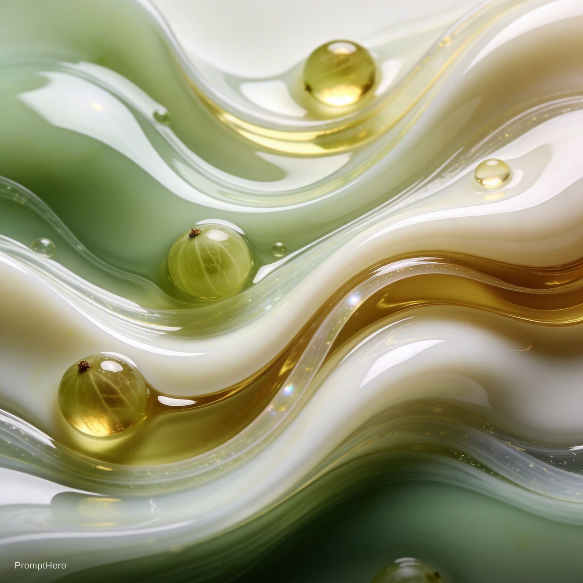 AI generated: A high-end abstract fluid composition featuring smooth, continuous flowing liquid waves and elegant ...