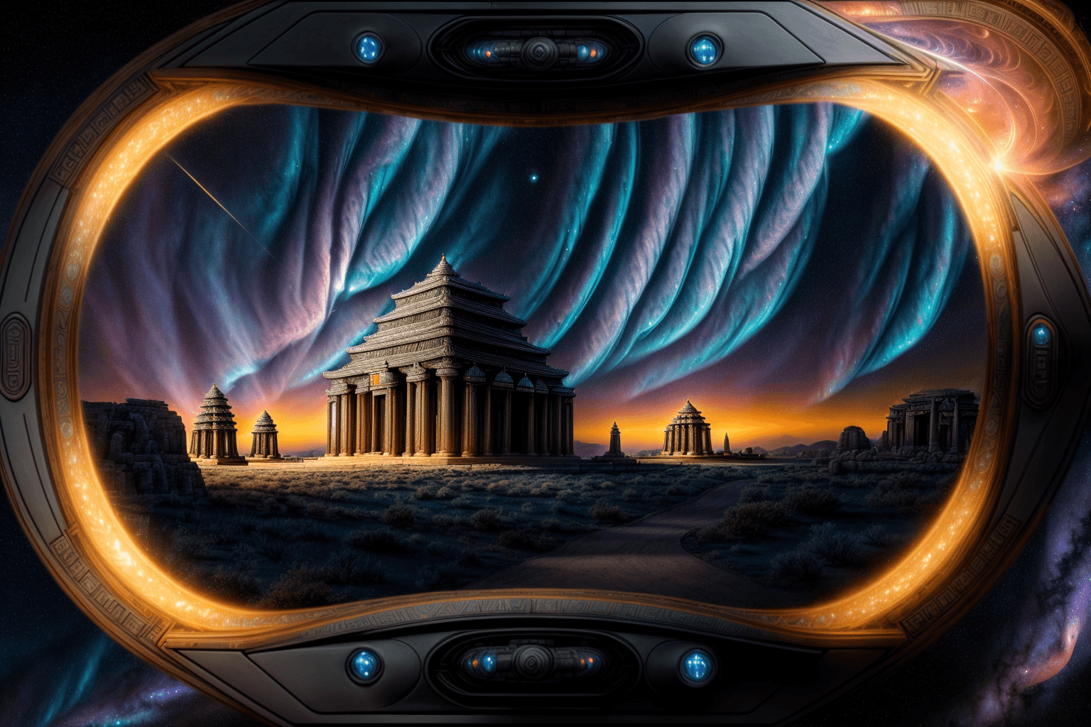 AI generated: 2v3ux5 - (best quality), (masterpiece), (detailed), 8K, The alien landscape unfolds before the mesme...