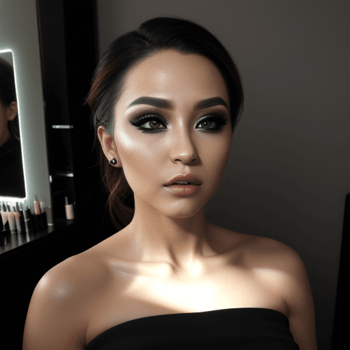 AI generated: Photo of a ultra realistic Makeup vanity, modern style, dramatic light, hyper realistic, focused, ex...