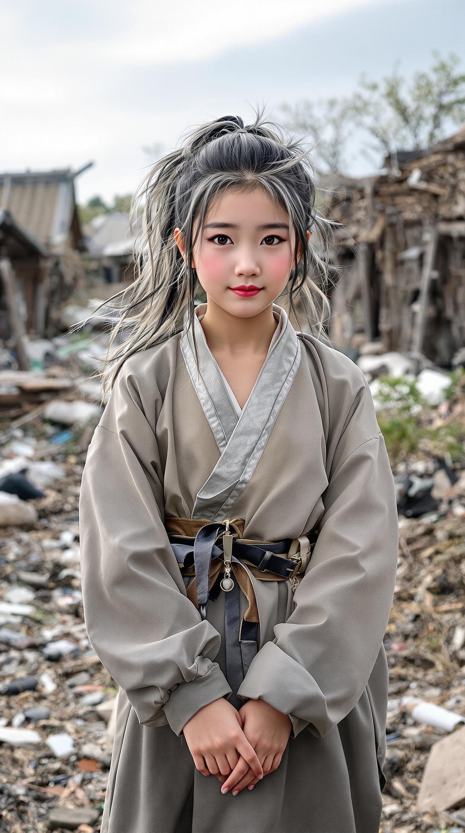 AI generated: a professional photo of a exceptionally of the most beautiful (Chinese peasant girl) girl in China, ...