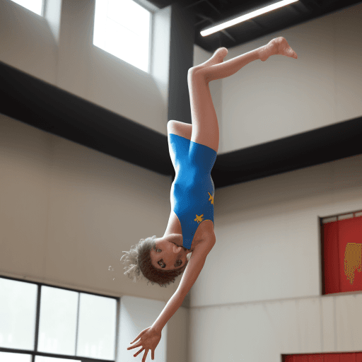 AI generated: a girl tall 1.60 doing rythmic gymnastic

