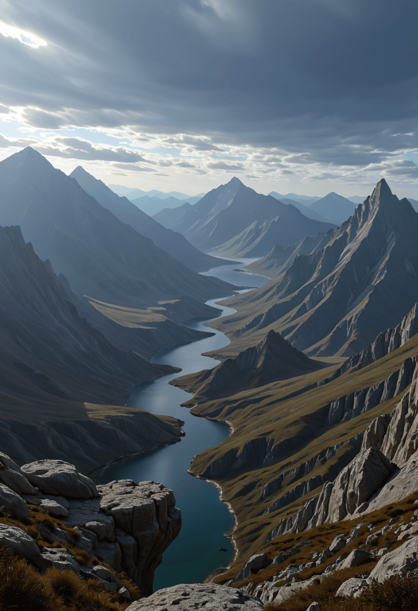 AI generated: Alien-themed A hidden lake on an uncharted world,its surface reflecting a sky full of otherworldly c...