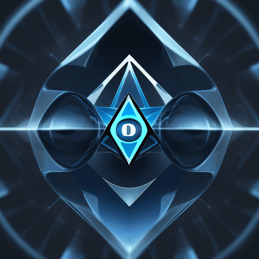 AI generated: logo image for a company. an abstract in blue tones featuring an eye being unveiled with references ...