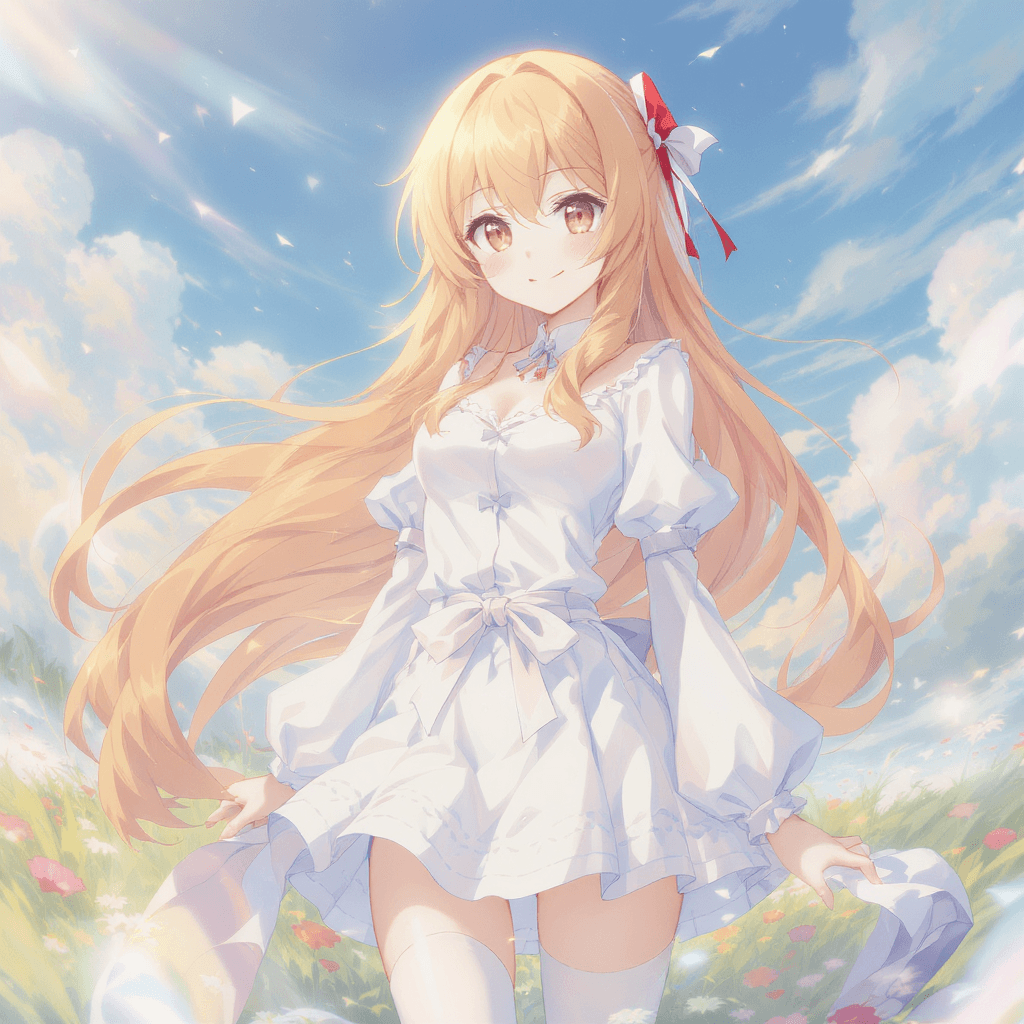AI generated: Create a high-definition, vibrant wallpaper featuring Orihime Inoue from the anime series "Bleach." ...