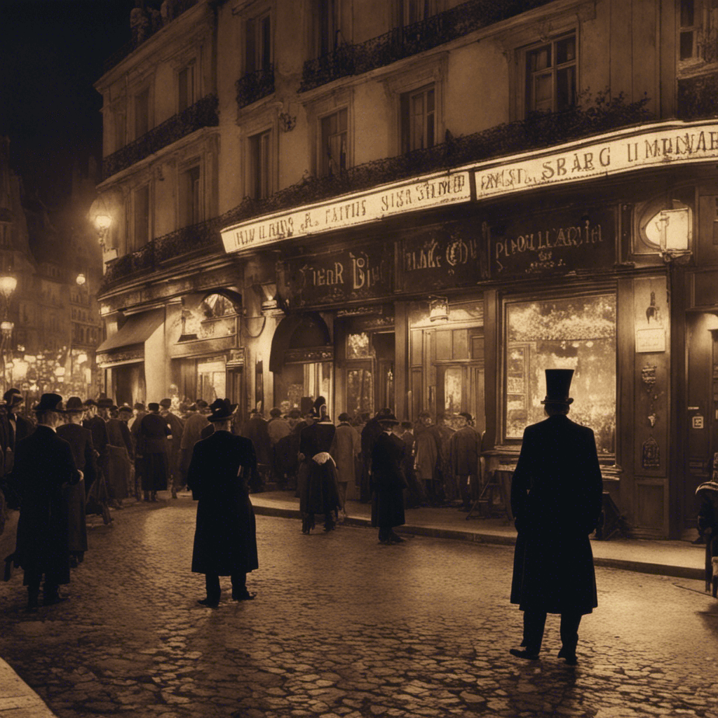 AI generated: the wild and lush night life of old Paris in 1899, old photograph, wide angle lens 