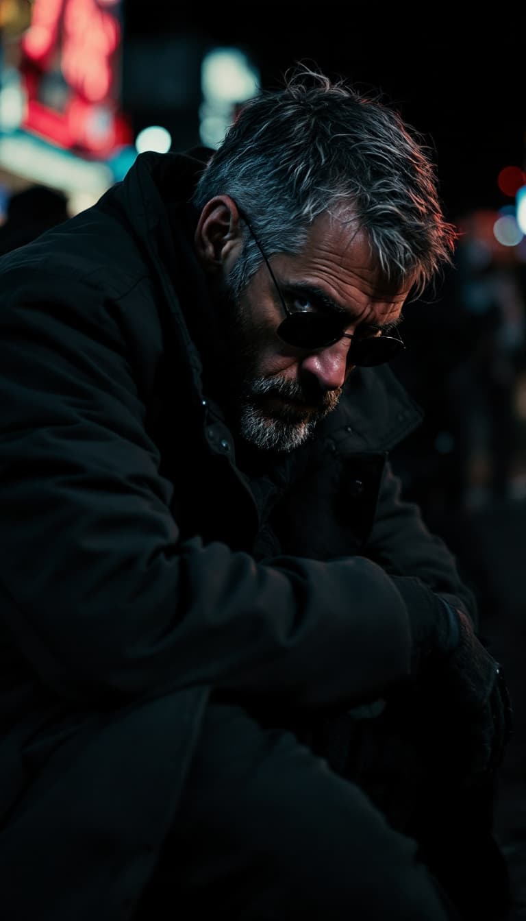 AI generated: in the style of imax, candid celebrity shots, dark BLACK cinestill 50d, asymmetrical, rangercore, ma...