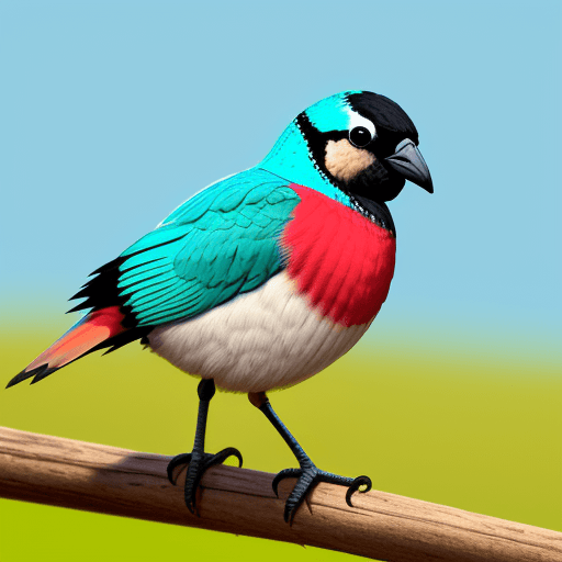 AI generated: Un pájaro de muchos colores, parado en una rama