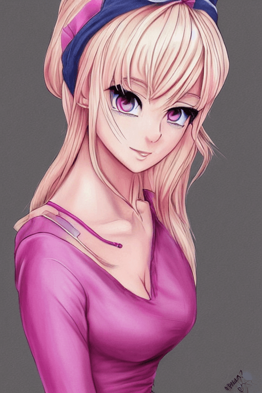AI generated: ((princess_peach)), (anime face),pink dress, blonde hair, female, by Artgerm