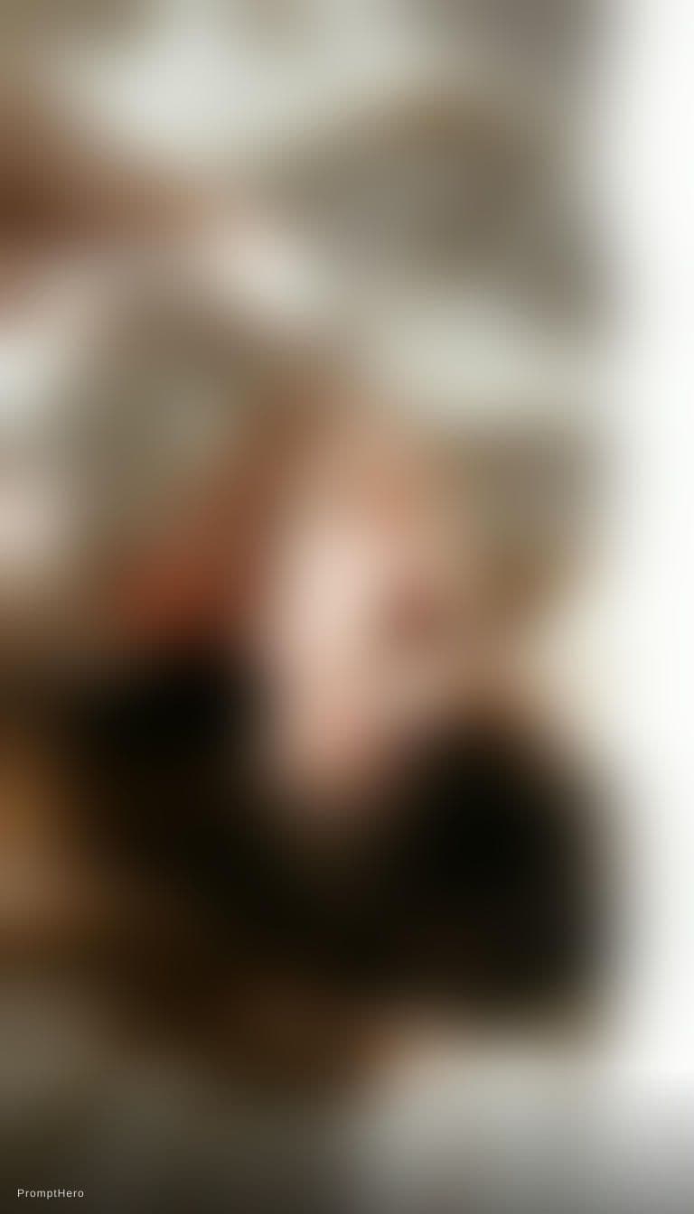 AI generated: Create a high-resolution photograph of a fit adult woman lying on her back in a bed covered with pri...
