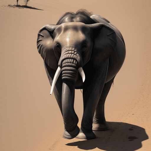 AI generated: O enorme homem enorme musculoso com máscara de elefante de sunga. faz uma caminhada tranquila e agra...