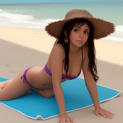 AI generated: 
una gata en la playa