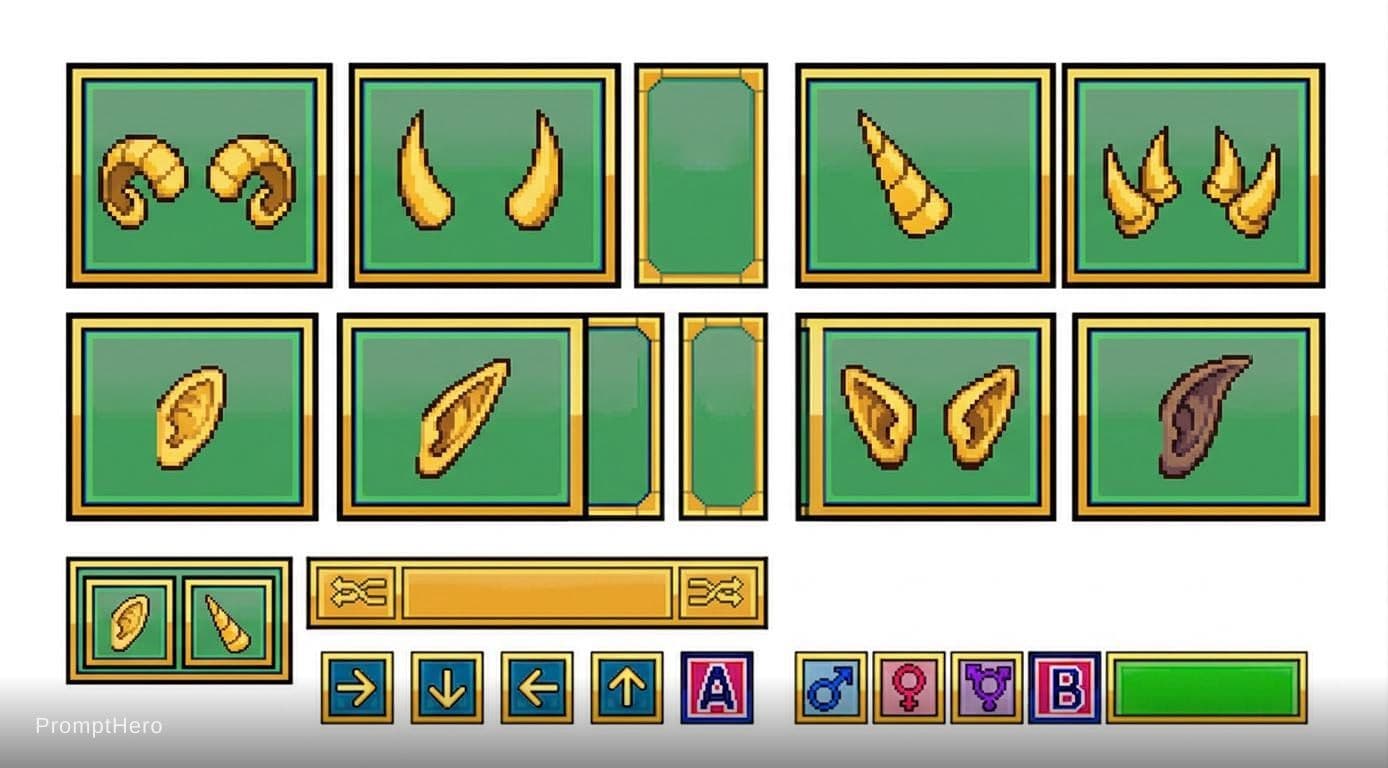 AI generated: These are some buttons from my game, In the same tone and stile of my buttons, please make a pixel a...