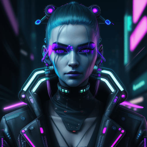 AI generated: Hyperrealistic full-length portrait of a futuristic cyberpunk hacker | in a neon-lit cyber alley | d...