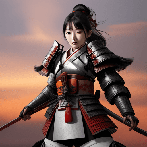 AI generated: Korean beauty takes off Japanese samurai armor