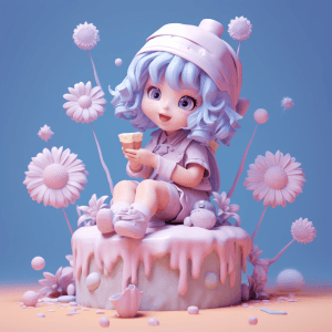 AI generated: Cute web 3D illustration, playful baker, dynamic pose, by Yoji Shinkawa, dreamlike aesthetic, pastel...