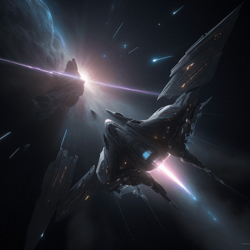 AI generated: Create a high resolution 4k wallpaper that depicts a dynamic action scene of a ONE STARSHIP flying i...