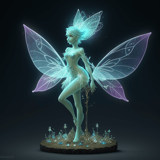 AI generated: a  glowing fairy, in the style of ethereal figures, made of pixie dust, physically based rendering, ...