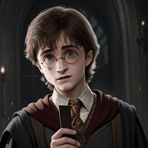 AI generated: Photo of a ultra realistic  
Harry Potter