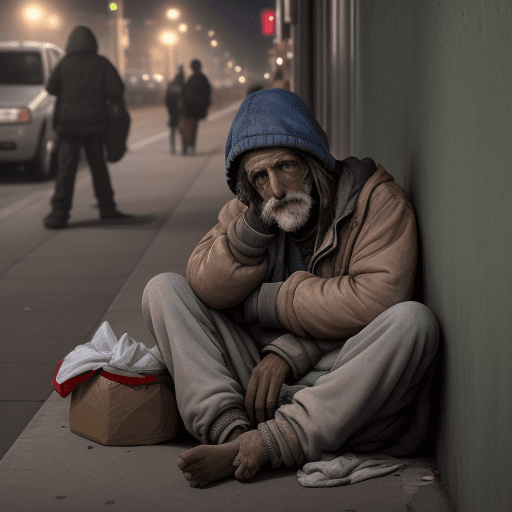 AI generated: Homeless with beautiful girl, 4 k , ultra HD 