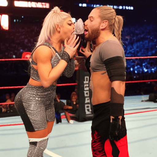 AI generated: Alexa Bliss doing a blowjob