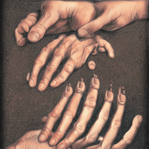 AI generated: a lot of hands doing weird stuff, 8k
