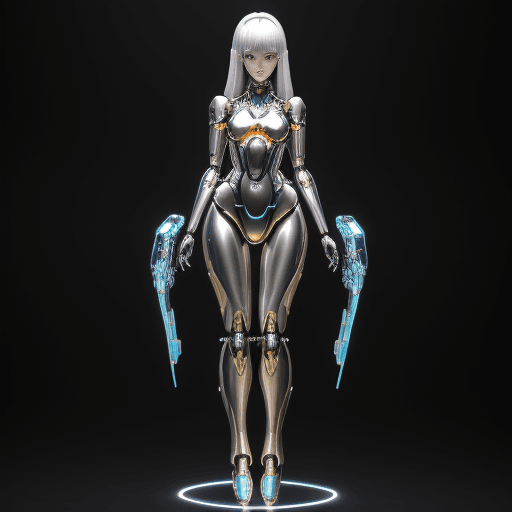AI generated: The best ever、8K,(((Full Body Esbian)))、(((The shine)))、(((Metallic)))、(((Cyberpunk)))、The cute beau...