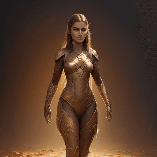 AI generated: full body portrait of Dilraba, slight smile, diffuse natural sun lights, autumn lights, highly detai...