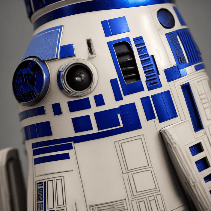 AI generated: High resolution R2D2, 8k, intricate detail, photorealistic, realistic light, wide angle, kinkfolk ph...