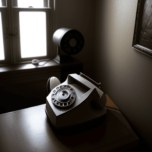 AI generated: Artistic picture of an old telephone in a room