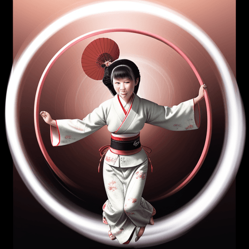 AI generated: spinning Japanese woman