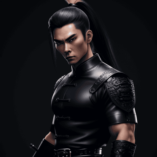 AI generated: male, hero, Chinese, mystic, full body portrait, detailed face, detailed eyes, real face, fitness bo...