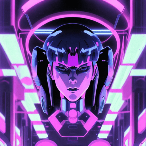 AI generated: early techno rave music inspired by ghost in the shell, 90s manga aesthetic