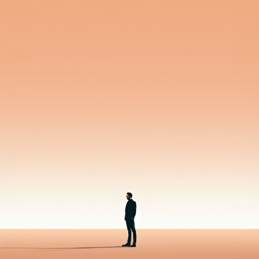 AI generated: contemporary, minimalist, wide, one subject, centered, digital illustration, wide angle, head-on, lo...