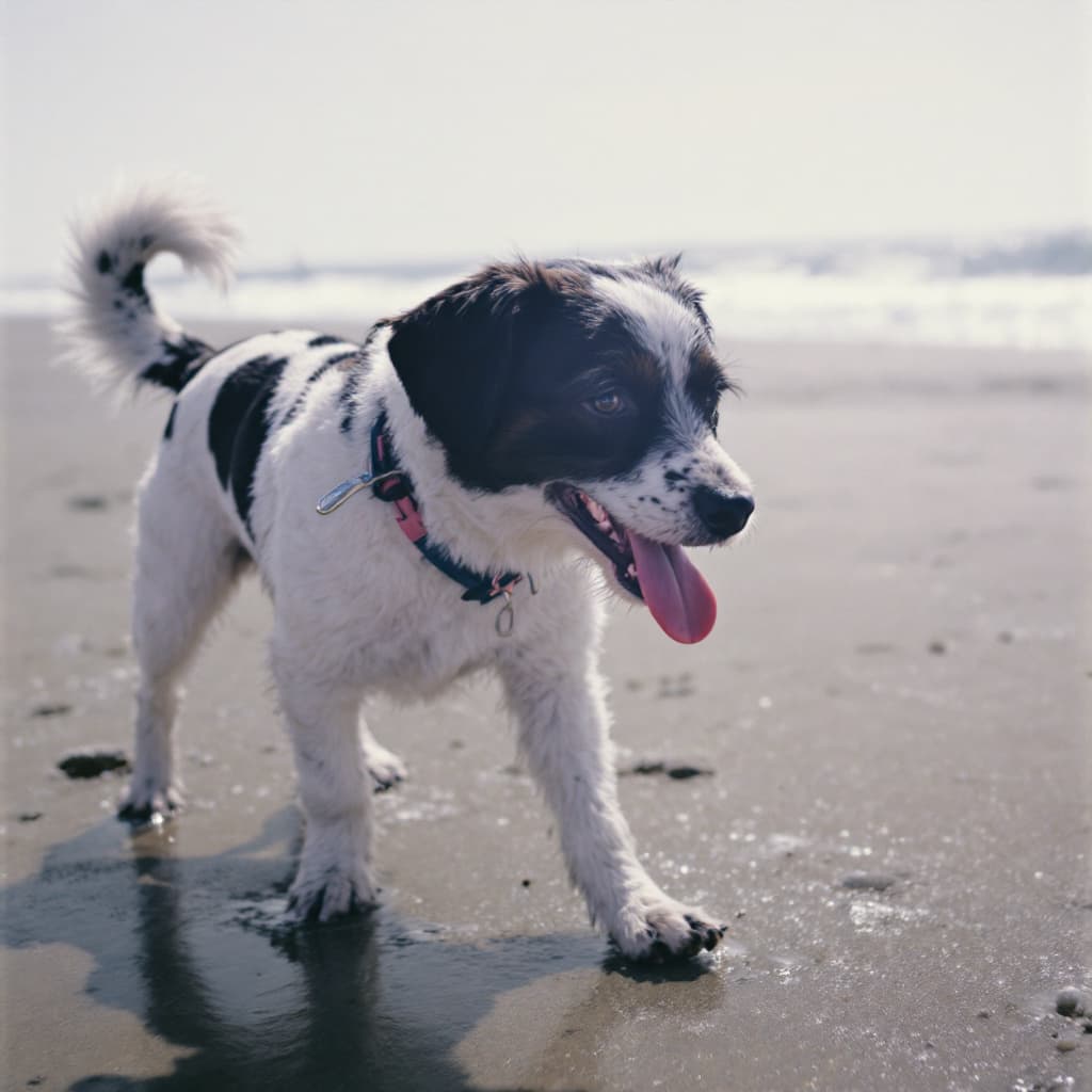 AI generated: Perro en la playa