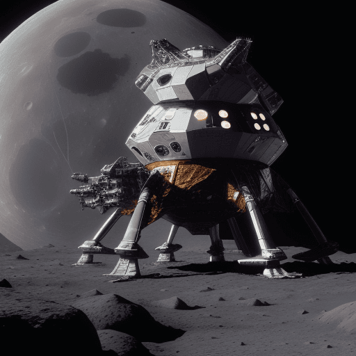 AI generated: A spaceship on moon