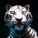AI generated: aztec white tiger god, vivid colors, dark shadows, contrast, concept art, sharp focus, digital art, ...