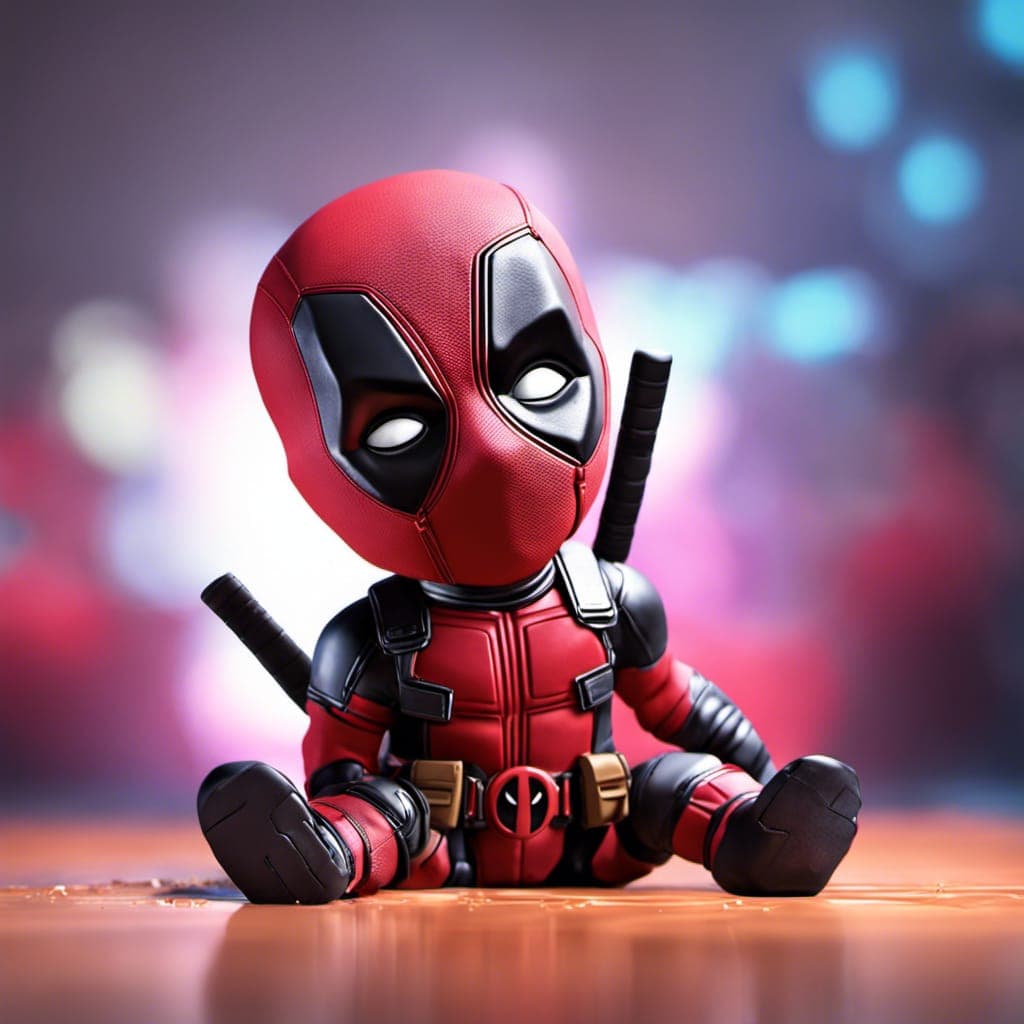 AI generated: Baby Deadpool, realistic, cinematic, 8k