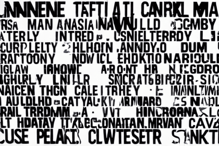 AI generated: manifest titles, collages, very large words, David Carson style