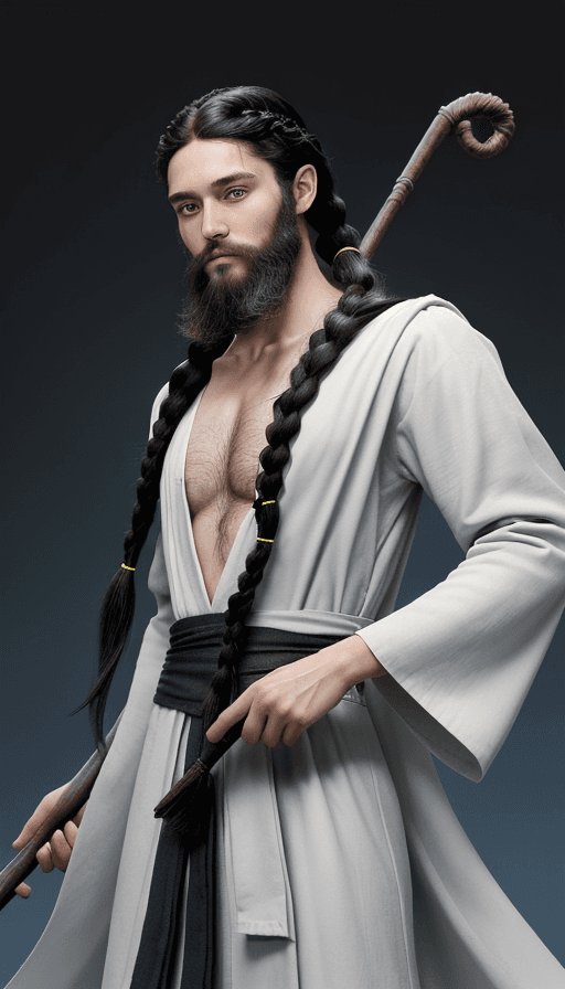 AI generated: A 24 year old human wizard. He is of average height and has green eyes and black hair. He has a wiry...