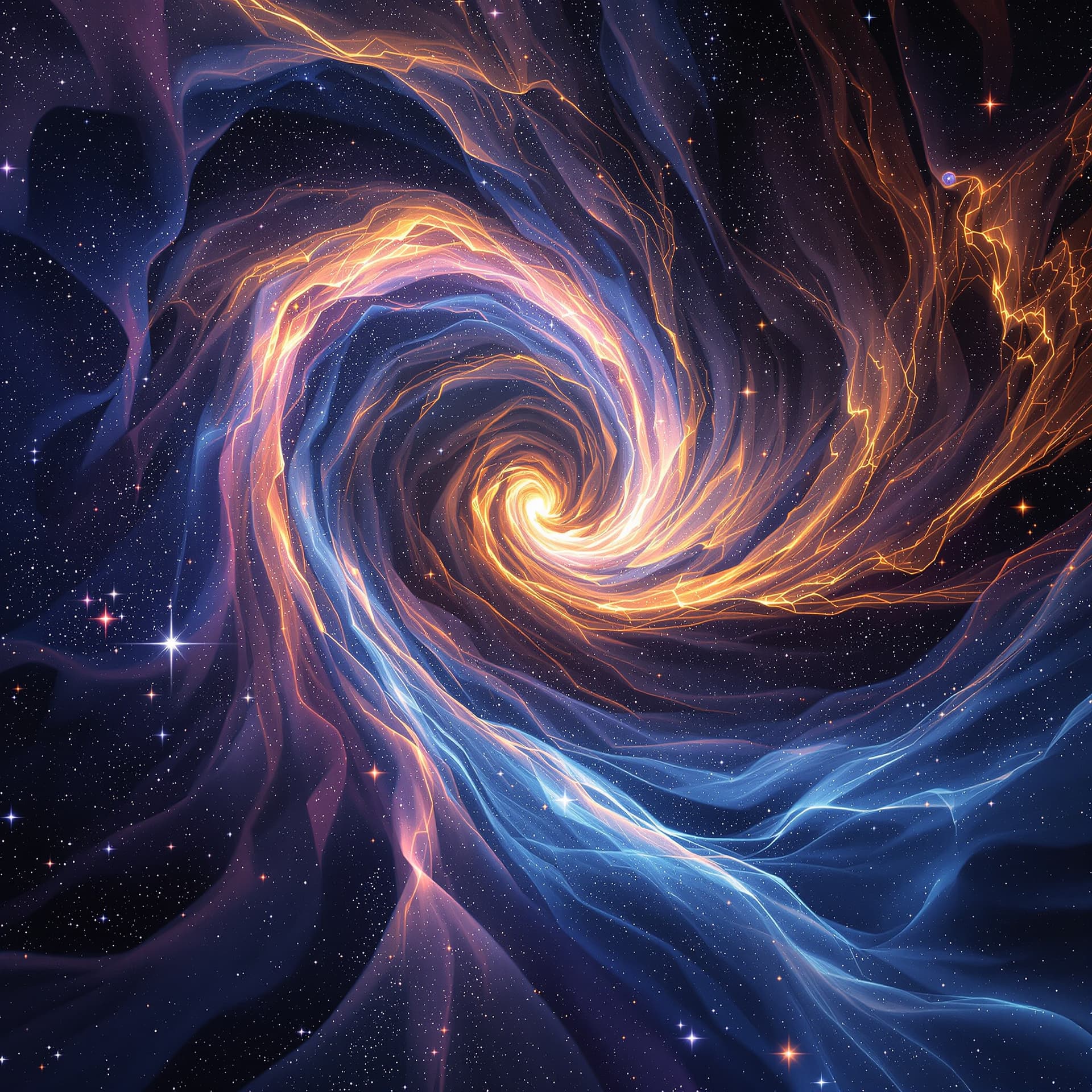 AI generated: warped time and space curving back into each other a flight through the universe as seen by AI. 8d, ...