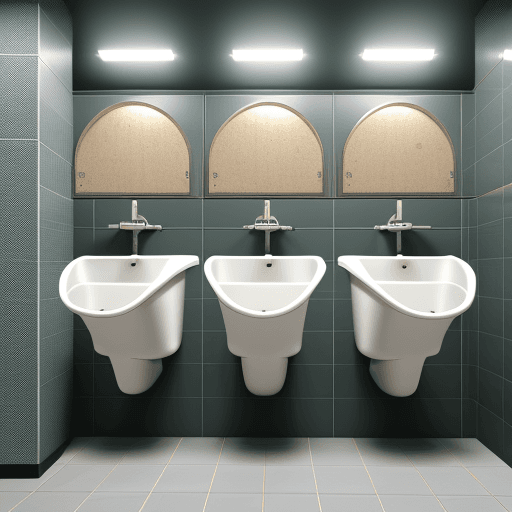 AI generated: wall-hung ladies' urinals