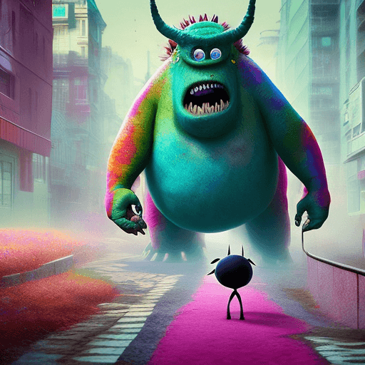 AI generated: Hyper realistic, photo of a Commute to work monster, realistic, (((mystery))), 
 fabulous, walking m...