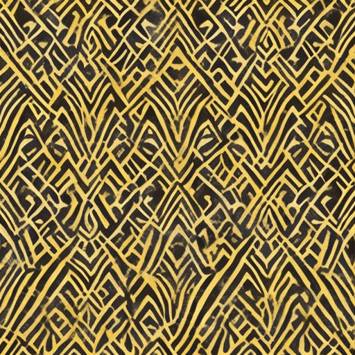 AI generated: Use immage prompt, creatie digita artwork  of an african waxprint design, Vlisco Style,  golden art-...
