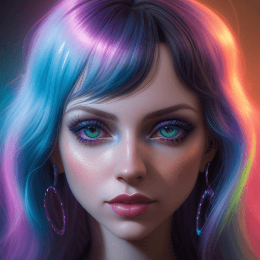 AI generated: lucinda lafleur | holographic photography shoots, in the style of tanya shatseva, daz3d, street pop,...