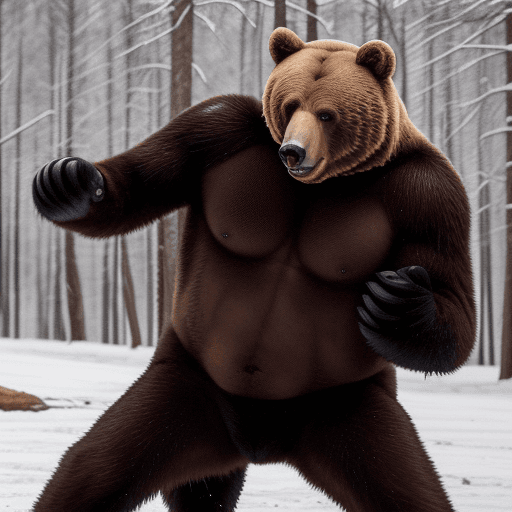 AI generated: putin fighting a bear